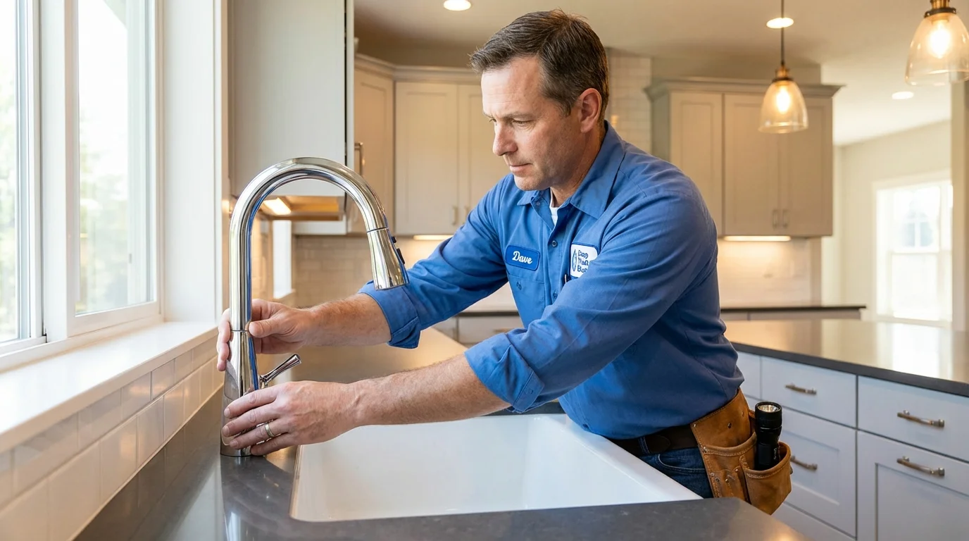 Kitchen faucet installation by Johns Plumbing LLC in Ithaca